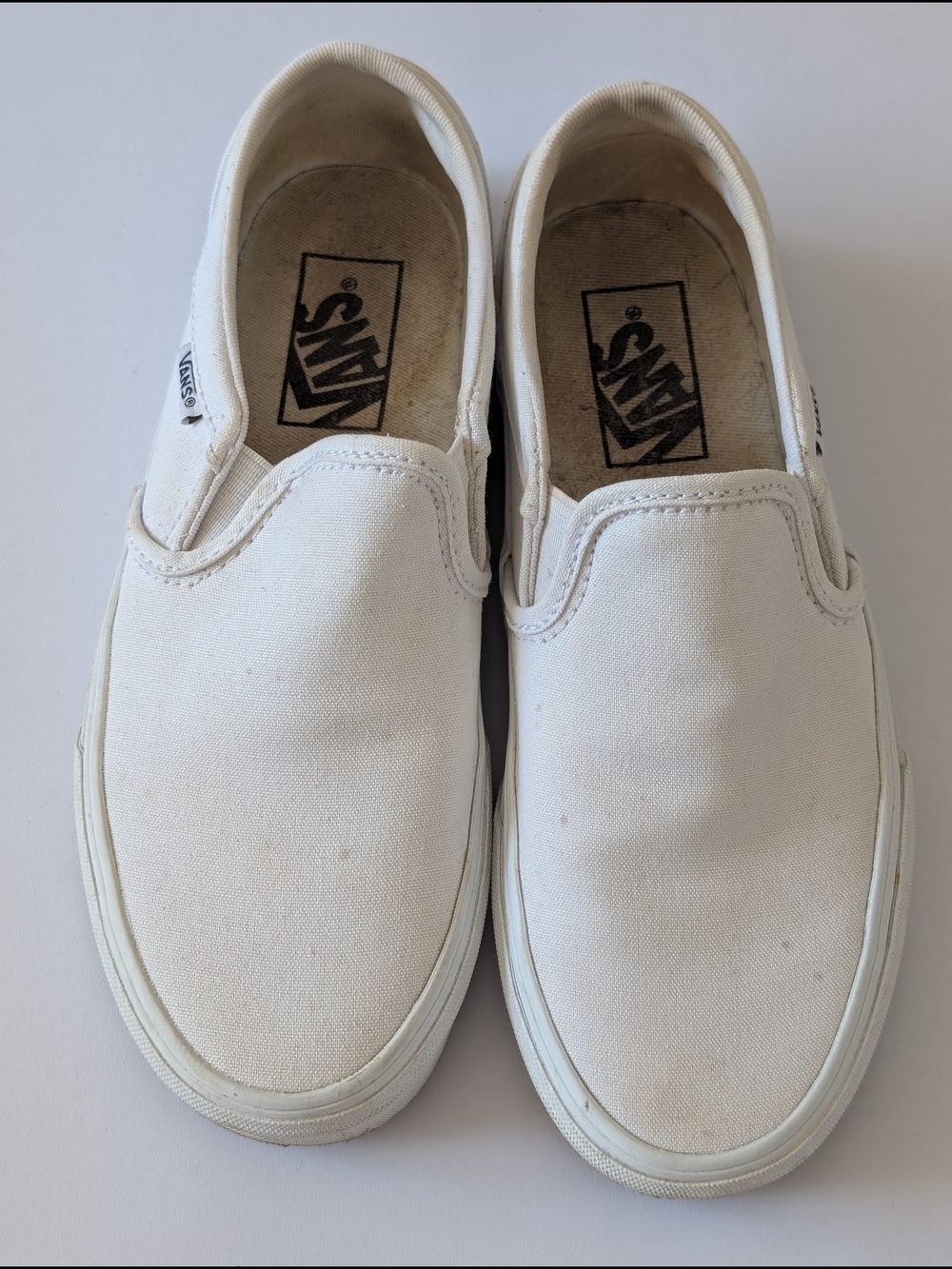 Vans Classic Slip-On Canvas Sneakers in White